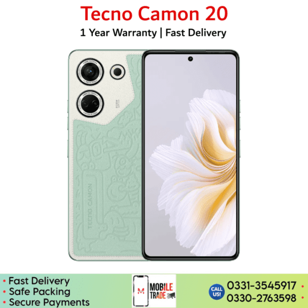 Tecno camon 20 price in Pakistan & Specifications.