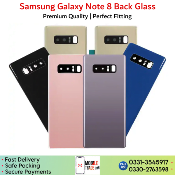 Samsung Galaxy Note 8 back glass images.