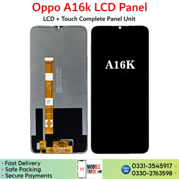 Oppo A16K LCD Panel Price In Pakistan.