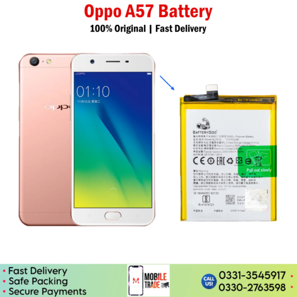 Oppo A57 Battery Price In Pakistan.