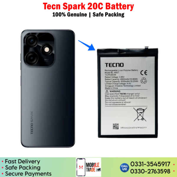 Tecno Spark 20C Battery Price In Pakistan