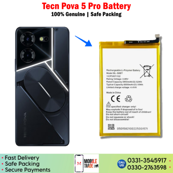 Tecno Pova 5 Pro Battery Price In Pakistan