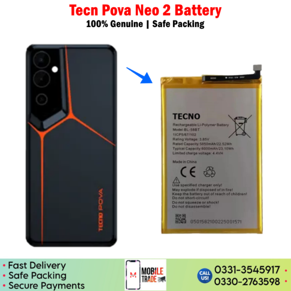 Tecno Pova Neo 2 Battery Price In Pakistan