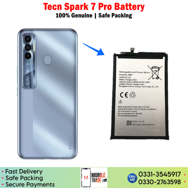 Tecno Spark 7 Pro Battery Price In Pakistan