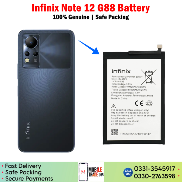 Infinix Note 12 G88 Battery Price In Pakistan