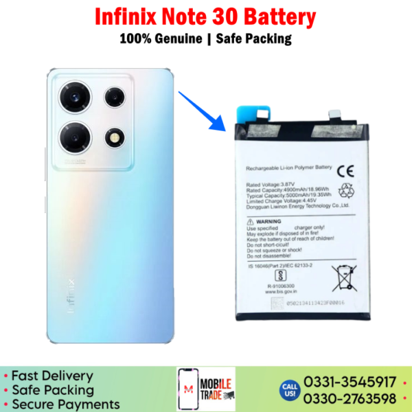 Infinix Note 30 Battery Price In Pakistan