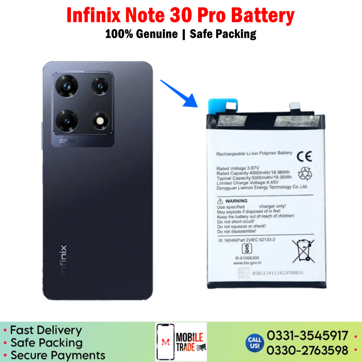 Infinix Note 30 Pro Battery Price In Pakistan