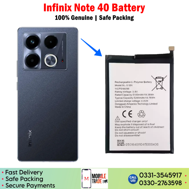 Infinix Note 40 Battery Price In Pakistan