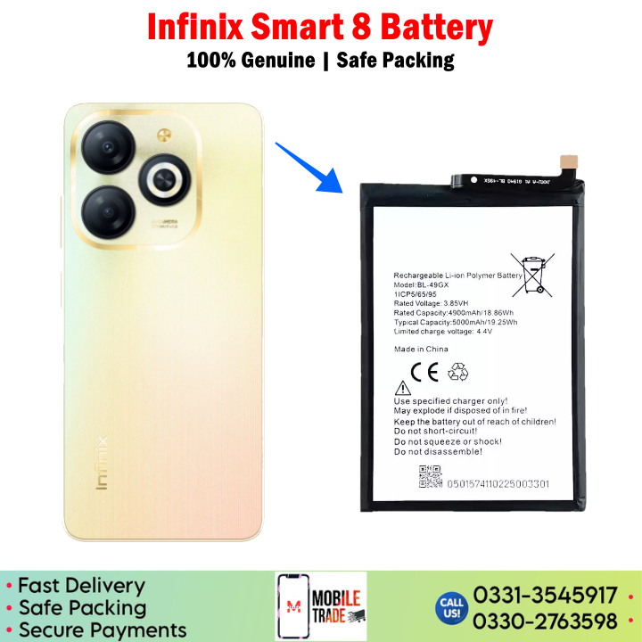 Infinix Smart 8 Battery Price In Pakistan