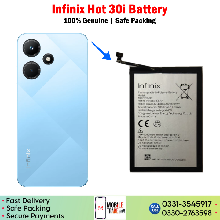 Infinix Hot 30i Battery Price In Pakistan