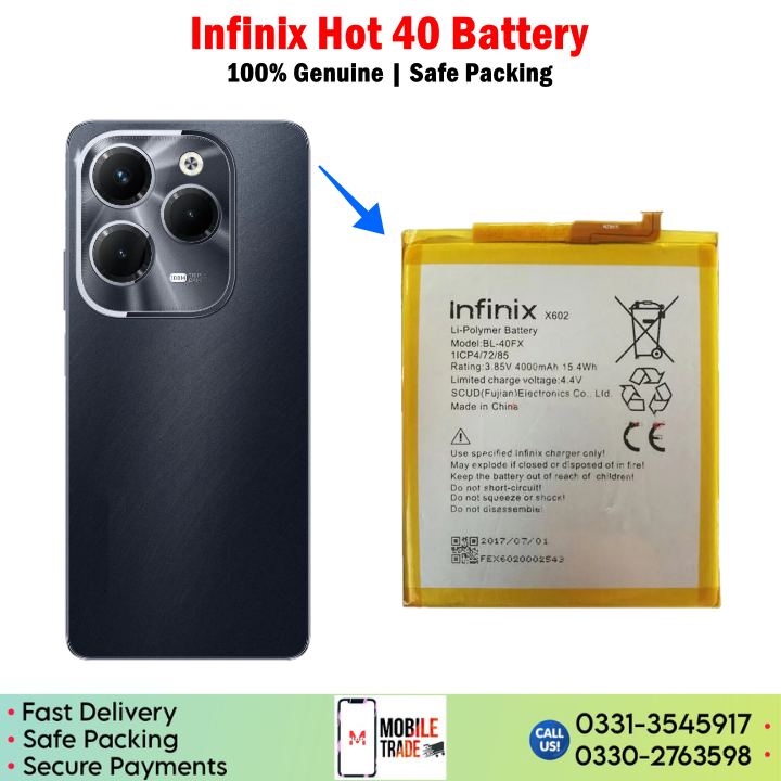 Infinix Hot 40 Battery Price In Pakistan