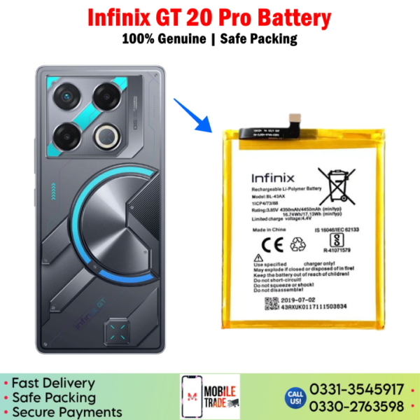 Infinix GT 20 Pro Battery Price In Pakistan