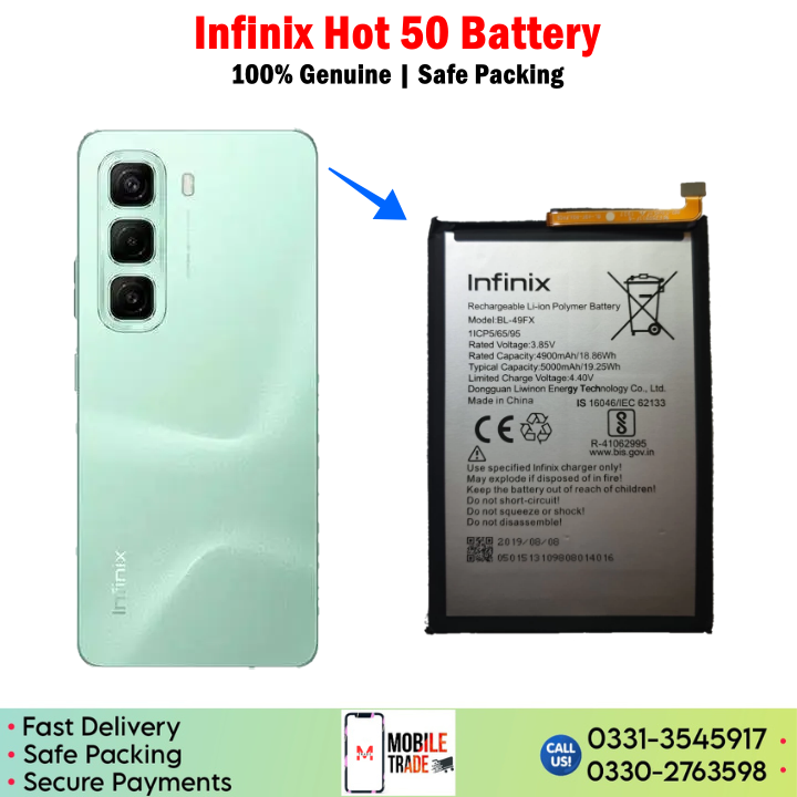 Infinix Hot 50 Battery Price In Pakistan