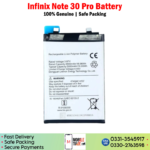 Infinix Note 30 Pro Battery Price In Pakistan