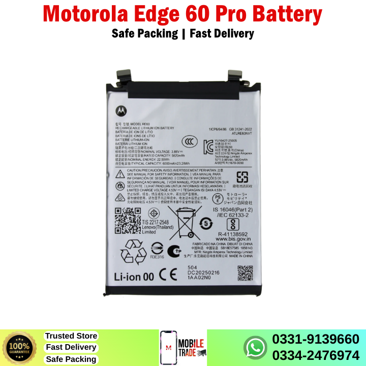 Motorola Edge 60 Pro Battery Price In Pakistan Motorola Edge 60 Pro Battery Price In Pakistan