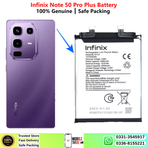 Infinix Note 50 Pro Plus Battery Price In Pakistan 2026