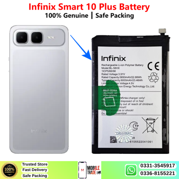 Infinix Smart 10 Plus Battery Price In Pakistan 2026