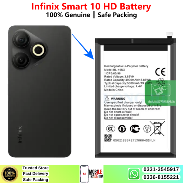 Infinix Smart 10 HD Battery Price In Pakistan 2026