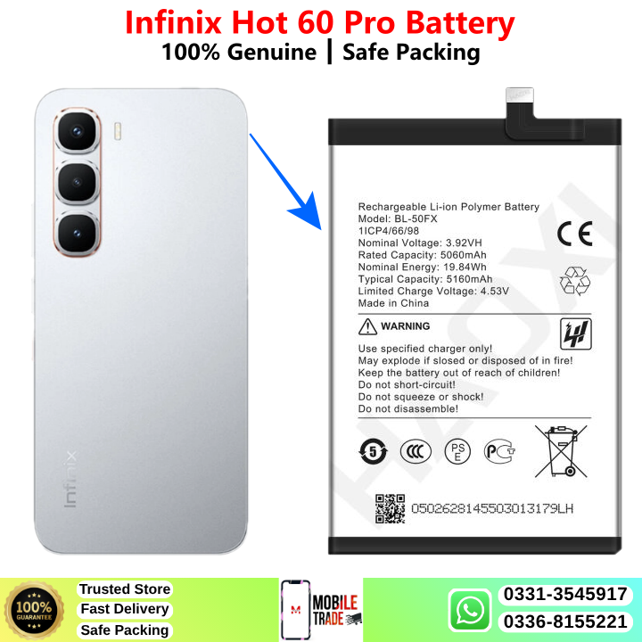 Infinix Hot 60 Pro Battery Price In Pakistan 2026