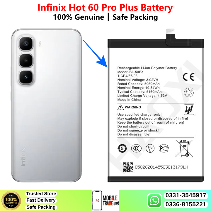 Infinix Hot 60 Pro Plus Battery Price In Pakistan 2026