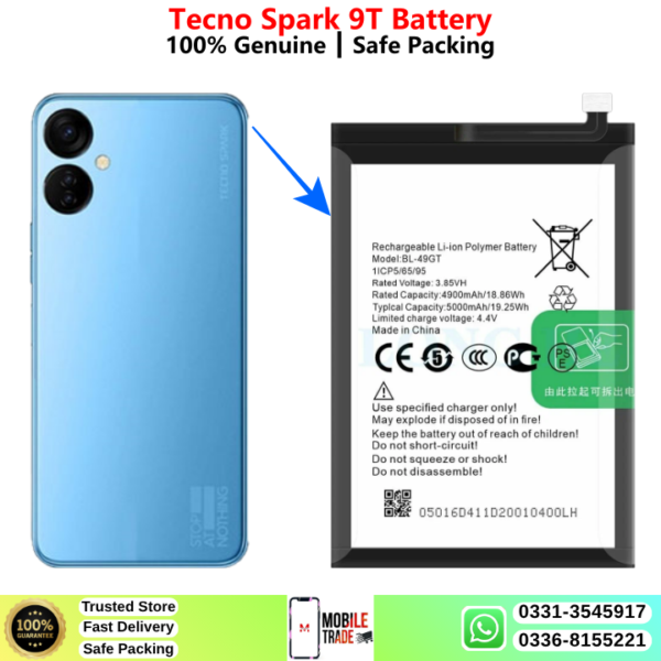 Tecno Spark 9T Battery Price In Pakistan 2026