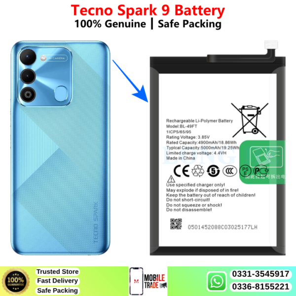Tecno Spark 9 Battery Price In Pakistan 2026