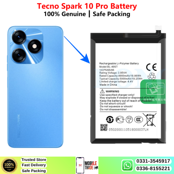 Tecno Spark 10 Battery Price In Pakistan 2026