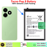 Tecno Pop 8 Battery Price In Pakistan 2026