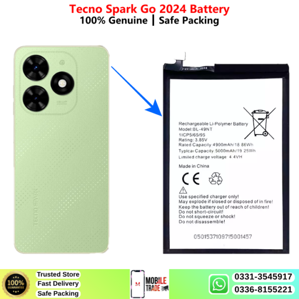 Tecno Spark Go 2024 Battery Price In Pakistan 2026