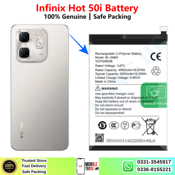 Infinix Hot 50i Battery Price In Pakistan