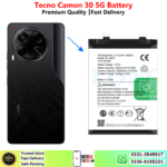 Tecno Camon 30 5G Batery Price In Pakistan 2026