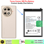 Tecno Camon 30S Pro Battery Price In Pakistan 2026
