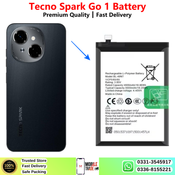 Tecno Spark Go 1 Battery Price In Pakistan 2026