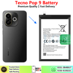 Tecno Pop 9 Battery Price In Pakistan 2026