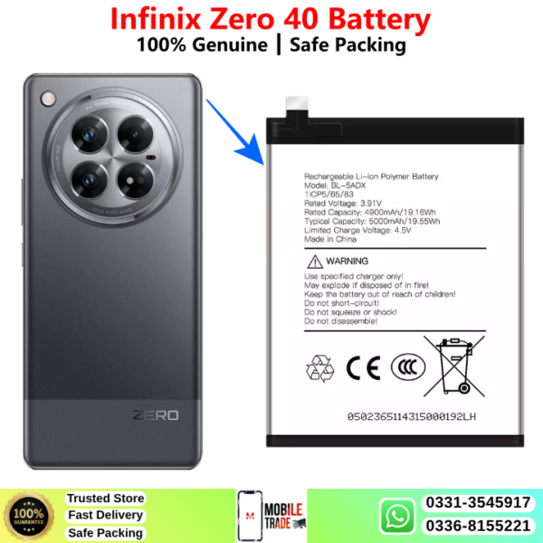 Infinix Zero 40 Battery Price In Paklistan