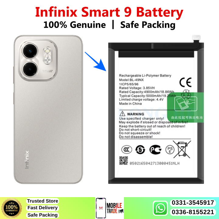 Infinix Smart 9 Orignal Battery Price In Palistan