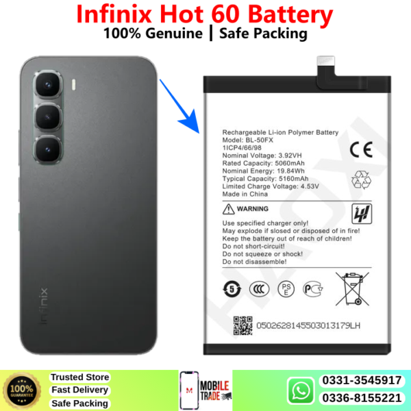 Infinix Hot 60 Battery Price In Pakistan 2026