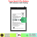 Tecno Spark 9 Pro Battery Price In Pakistan 2026
