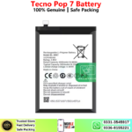 Tecno Pop 7 Battery Price In Pakistan 2026