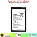Tecno Spark 20 Pro 5G Battery Price In Pakistan 2026