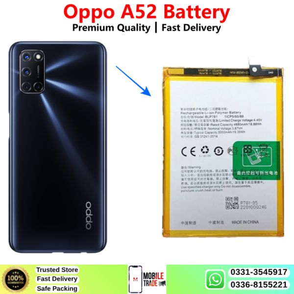 Oppo A52 Battery Price In Pakistan 2026