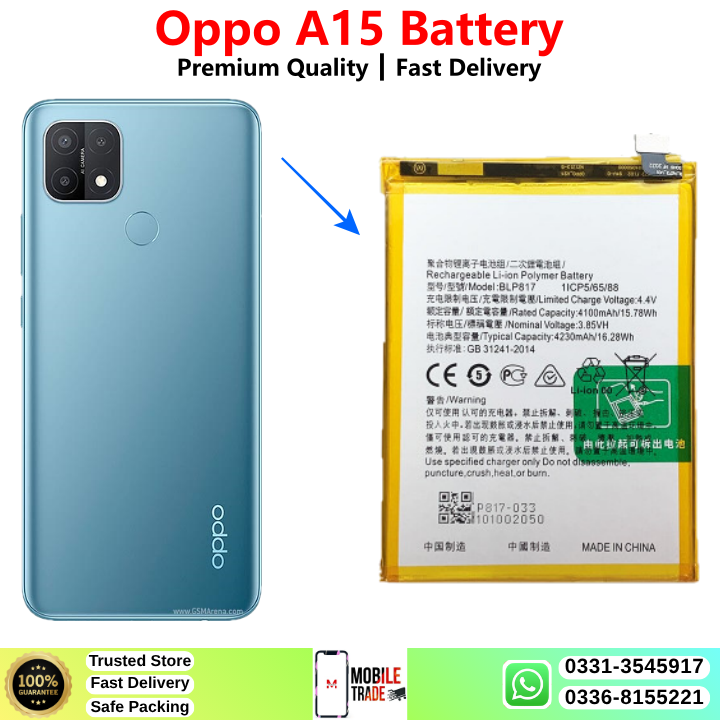 Oppo A15 Battery Price In Pakistan 2026