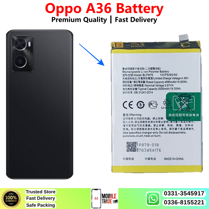 Oppo A36 Battery Price In Pakistan 2026