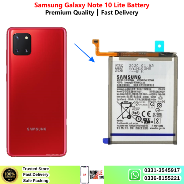 Samsung Galaxy Note 10 Lite Battery Price In Pakistan 2027