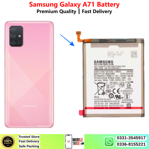 Samsung Galaxy A71 Battery Price In Pakistan 2026